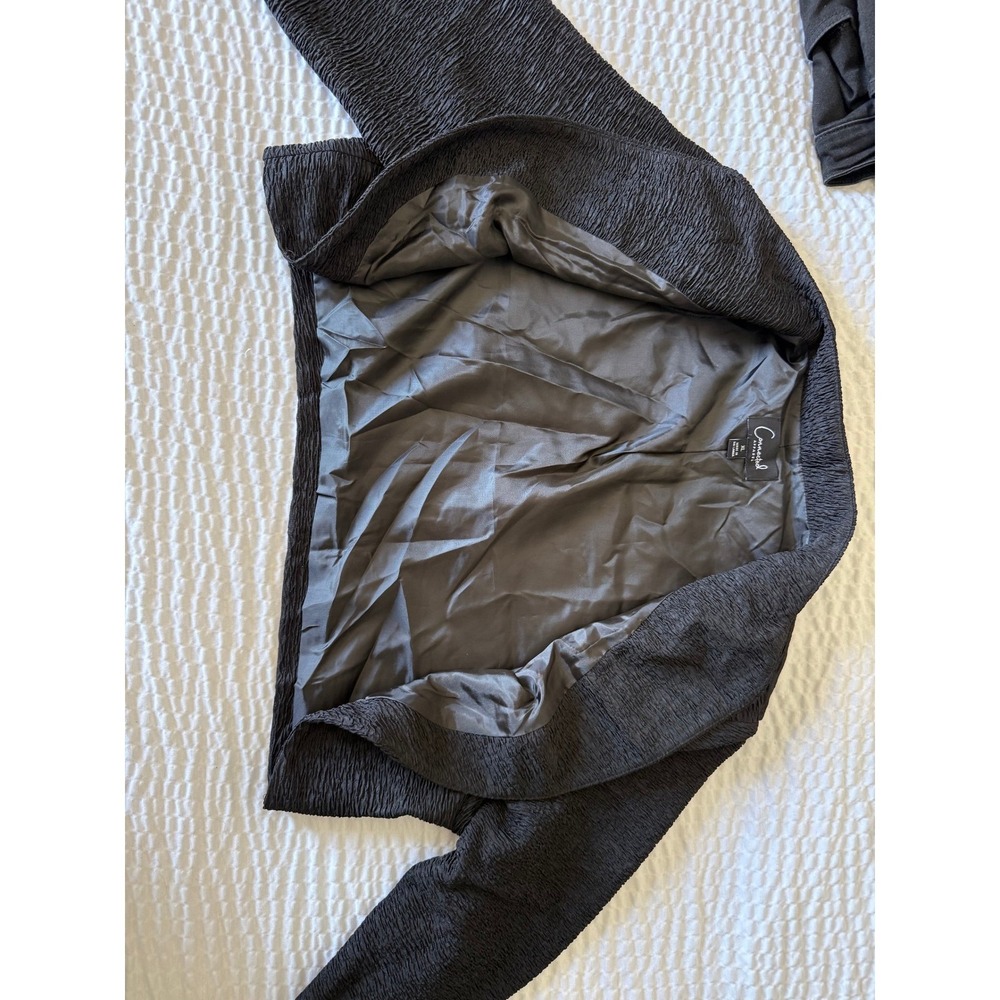 Connected Apparel Black Textured Open Front Bolero Shrug Cropped Jacket XL - Picture 5 of 7
